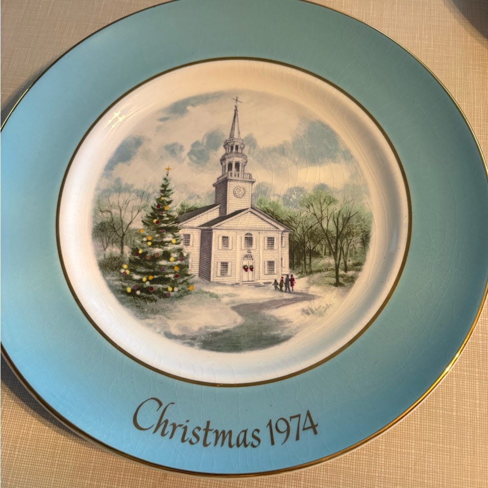 Avon Christmas plate second edition country Church